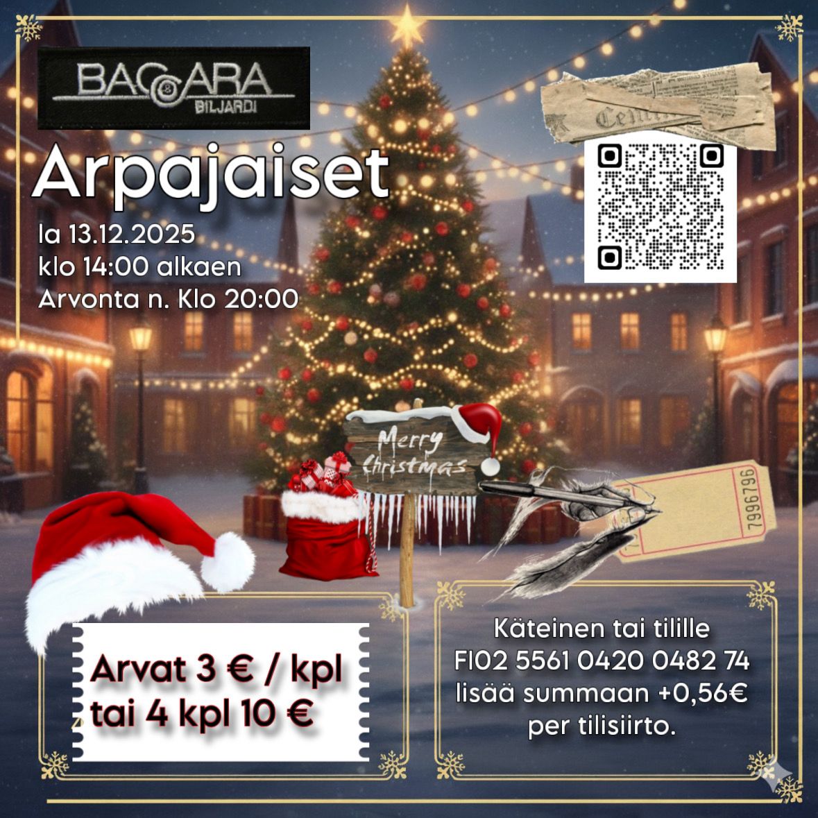 Pikkujoulut missä kuuluisa arvonta 13.12.2025 